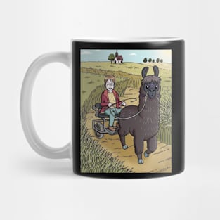 llamas around the fields Mug